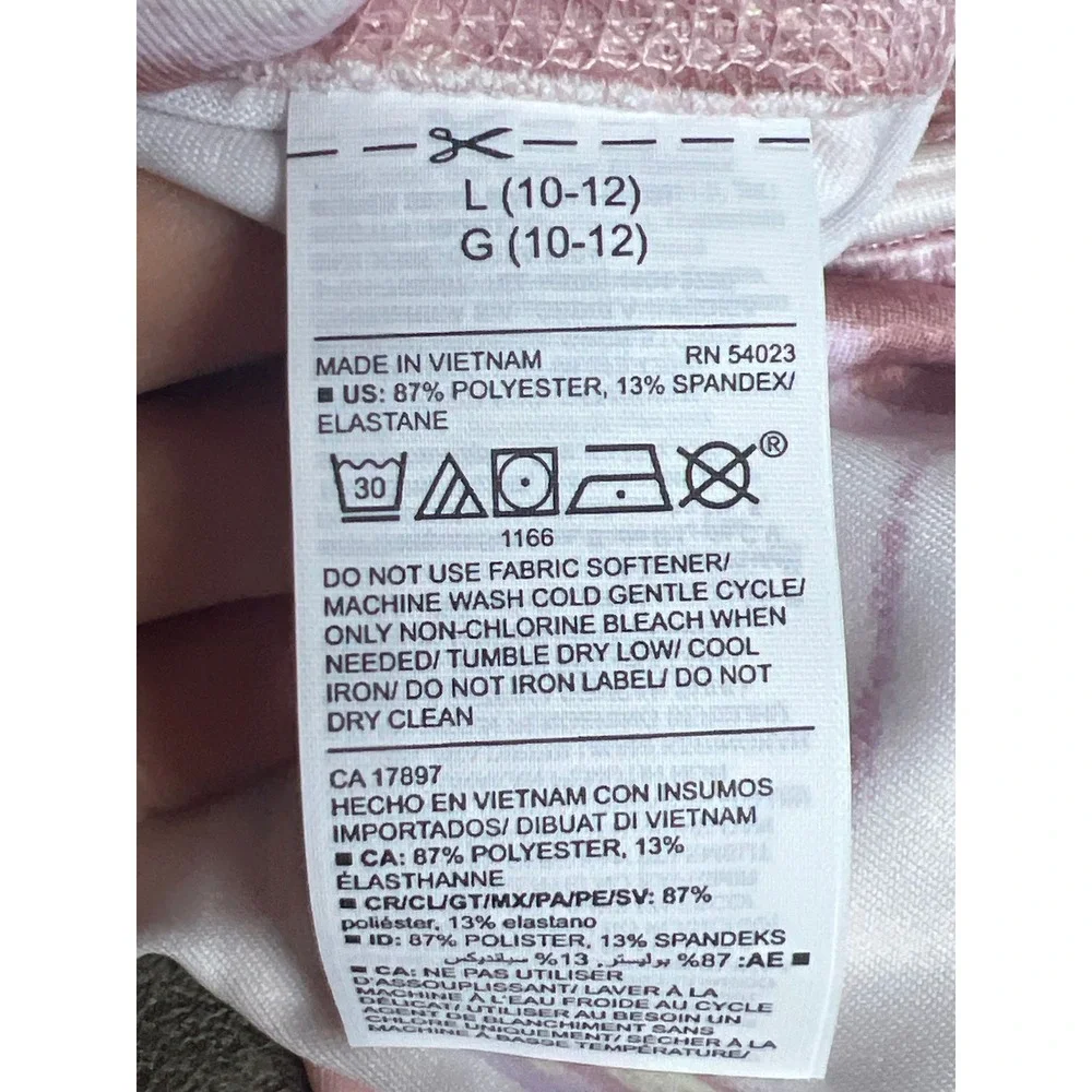 Old Navy‎ Active Leggings Girls Large (10-12) Pink Swirl PowerSoft High Rise Gym